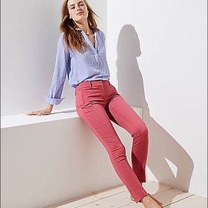 LOFT Skinny Zip Pocket Sateen Pants